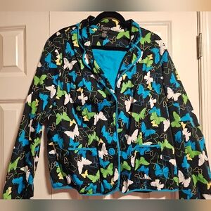 Vintage NY Collection Tailored Butterfly Blazer w/ Pockets & Flower Buttons - 1X